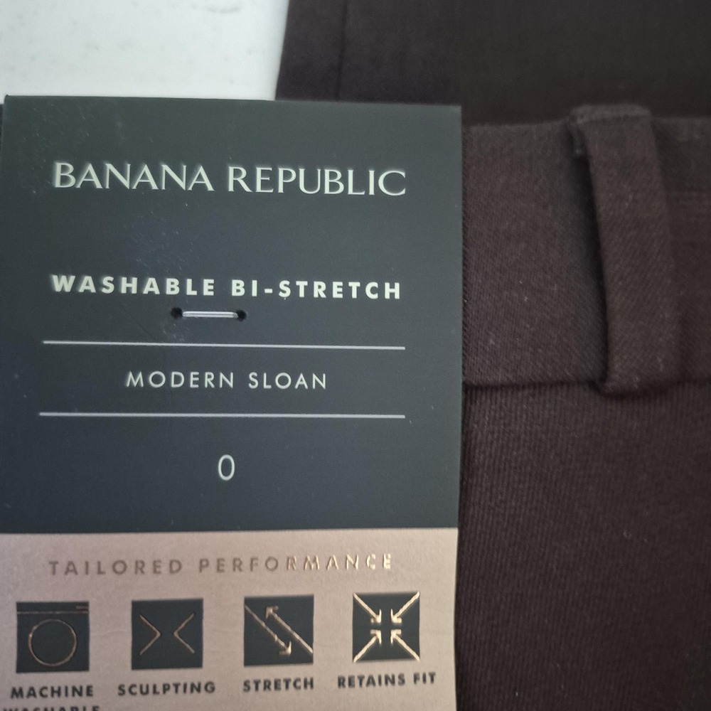 Banana Republic Dress Pants Womens 0 Brown Sloan Modern Bi-Stretch Ankle Slim - Picture 6 of 11